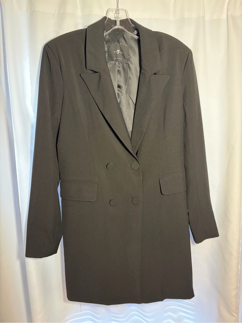 7 FOR ALL MANKIND Black Long Blazer size M